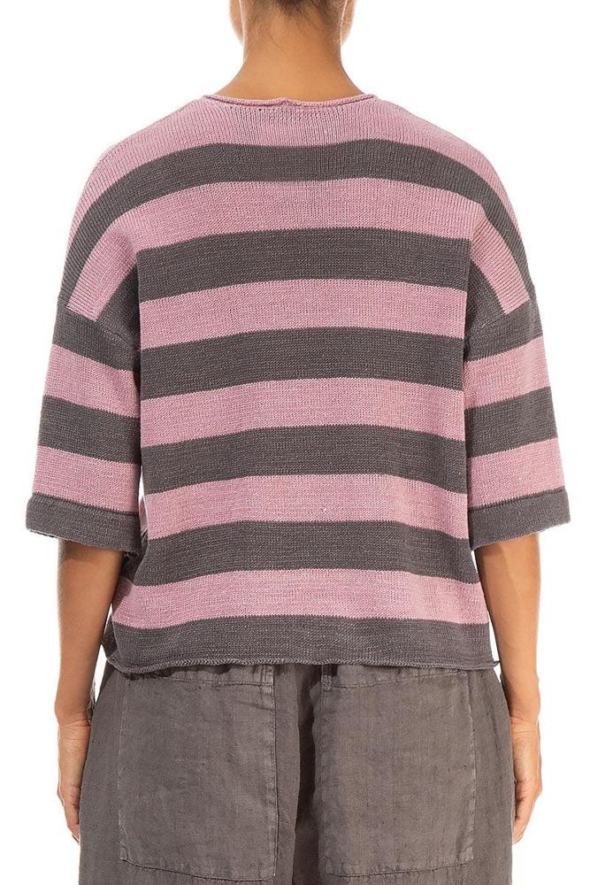 leinen gestreifter pulli 62074-bl - Grizas