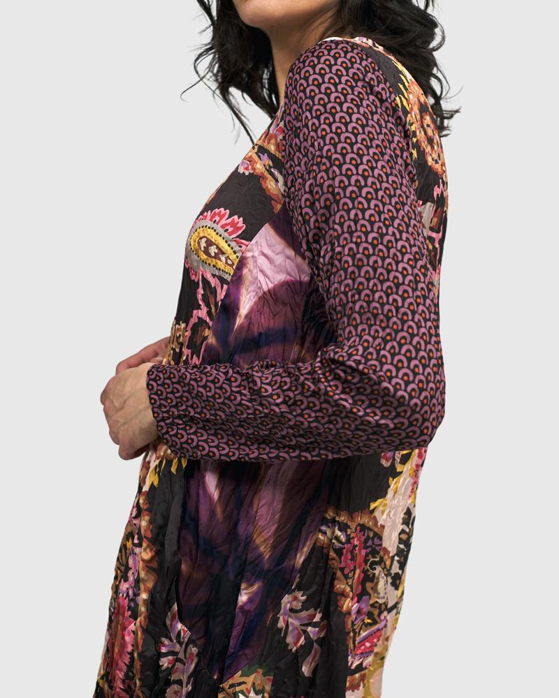bohemien paisley print asymmetrische tunika at601 - Alembika