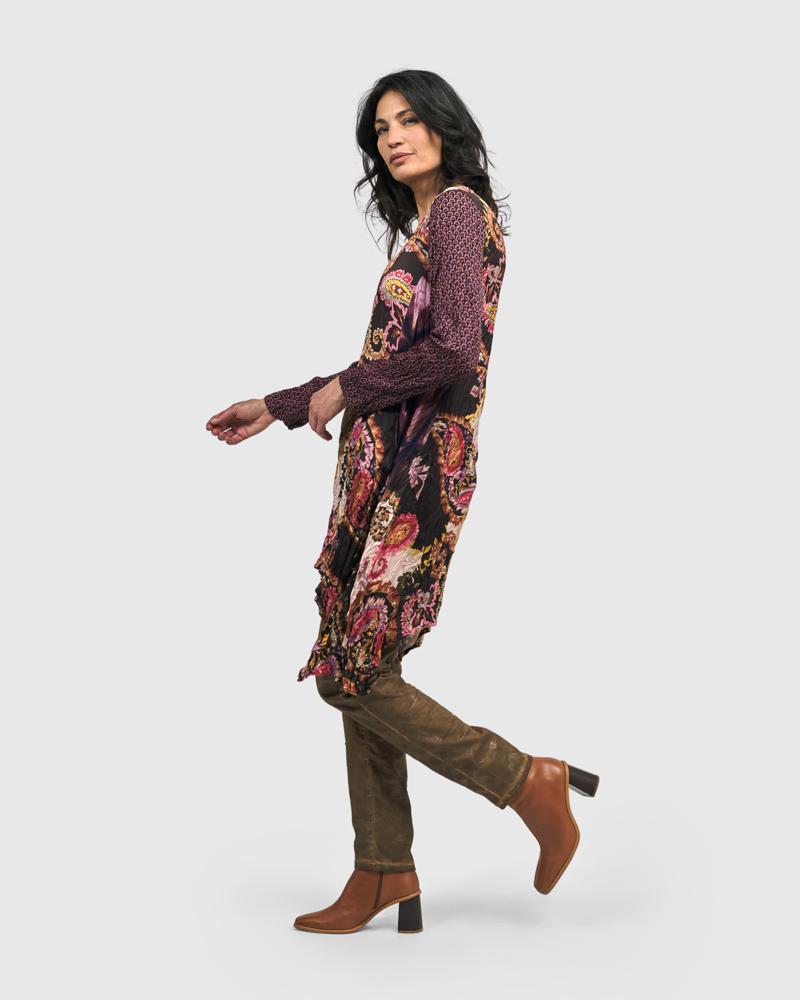 bohemien paisley print asymmetrische tunika at601 - Alembika