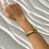 set von 3 armbändern mit vergoldeten details und olivgrünen akzenten 04038 - Rosanna de la Riva