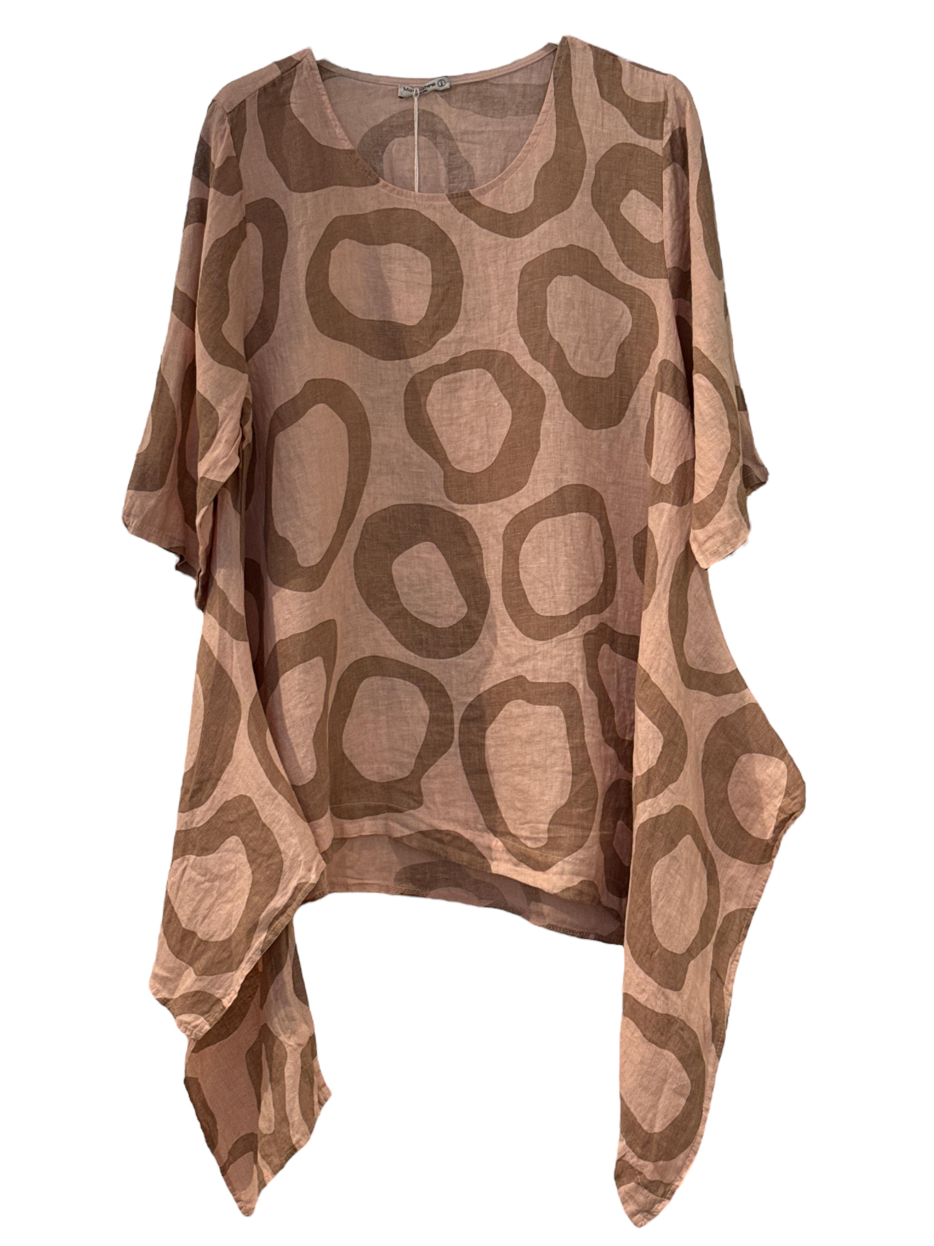 linen print shirt 6540 - Moonshine