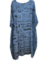 viscosekleid mit schriftzug 92019 - MB Style