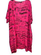 viscosekleid mit schriftzug 92019 - MB Style