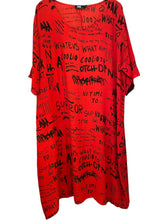 viscosekleid mit schriftzug 92019 - MB Style